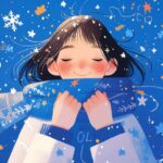  Зима близко Flat illustration, children's picture book, in the style of Mishi N...