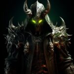 World of Warcraft Character, Male Human, Demonology Warlock, Green silk hood wit...