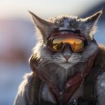 anthro pseudodragon cat, snowboarding, Sony A7 60mm f1.8 --ar 6:4 --v 5.2by mild...