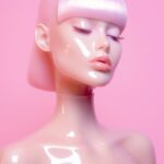  Super trend BarbiecoreSupermodel, skin made of glossy plastic, Y2K aesthetics, ...