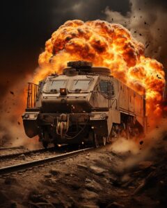 Iron Tank battlefield + Tank + firing + Canon EOS - 1D + 4K Resolution ::1 Text ...