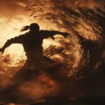 The warrior swiftly dodging, his figure splitting into nine ghostly shadows, con...