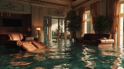flooding lounge in house, cinematic --ar 16:9 --v 6.0by grareth Prompt collectio...