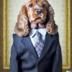 You was a good boy and mom is proud of you.Good dog in classical suit oil portra...