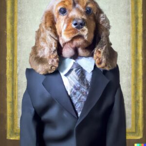 You was a good boy and mom is proud of you.Good dog in classical suit oil portra...