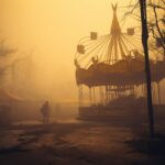 A yellow haze throughout an abandoned carnival#dystopianby koosty Prompt collect...