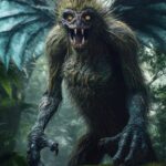 An epic full body long portrait of a terrifying fantasy Creature, huge monster, ...