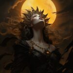 the black sun has set, in the style of golden age illustrations, ultra realistic...