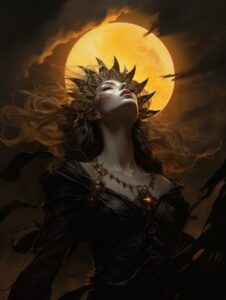 the black sun has set, in the style of golden age illustrations, ultra realistic...
