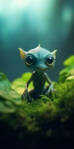 Extraordinary portrait of microscopic unknown little small adorable alien specie...