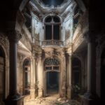 Urbex with MidjourneyPrompt - horror, abandoned vintage living room interior, ur...