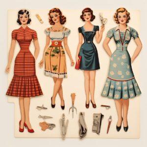 Vintage paper doll set illustrationby kirstenk.Prompt collection...
