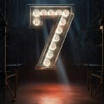 Epic logo of number 7 flat, photorealiscit, 85mm camera, 3 point warm llighting,...