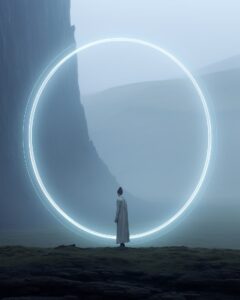 photo of a minimalist otherworldy futuristic transparent, whitewashed, in a styl...