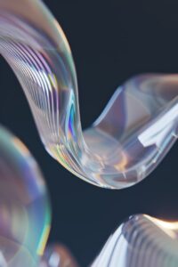 body, low angle::1 Macro, 3d, glass floating flat organic forms, shapeless, clos...