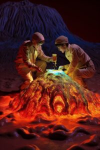 Narrative photograph in the style of Norman Rockwell jc leyendecker, of slime co...