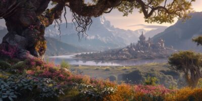 hyper realistic high detail raytracing octane render. Foggy Sea of Darkness. Dar...