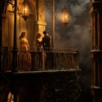Scene, romeo and juliet balcony, elaborate, pale brown, night, cinematicvar2Rome...