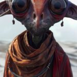 /landscape/ new creature/ large nose/ beautiful big human eyes/ random pupil col...