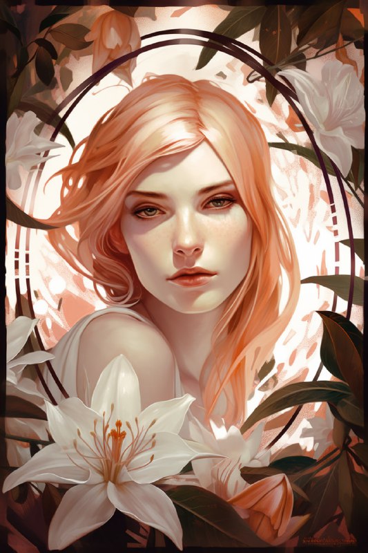 15 cool & short prompts for V56. Beautiful woman surrounded by a circle fram...