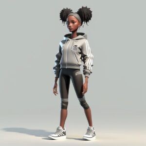 3D characters with MJ4simple cartoon 3D sports young female character design, we...