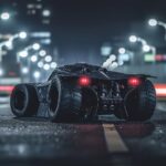 zoomed in, well framed vintage photograph of a concept monster truck inspired by...