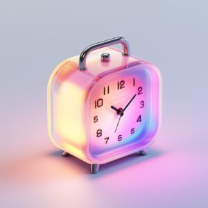 alarm plus icon, translucent material, isometric, gradient color, radiance, smoo...