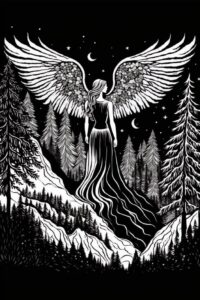 trending, magical forest Nature, psychedelic, trippy coloring page, whimsical, w...