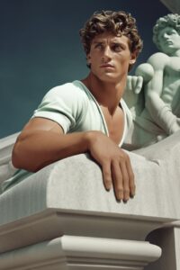 Michelangelo’s David as a cool lifeguard in the 1950s --v 5.2by cobaltblue3817#s...