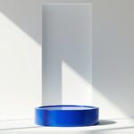 1 unix klein blue podium, rounded, on a ultra white background, --ar 4:5 --v 6.0...