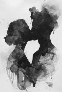 an illustration of two people kissing the kissing couple by stella maria, in the...