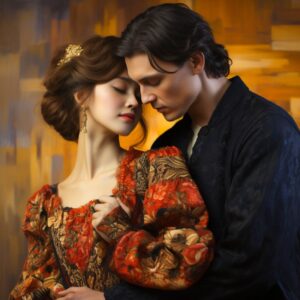 Listening out of Love, Gustav Klimt style --s 750 --style rawby МаграбинPrompt c...
