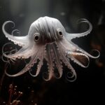 A VAMPIRE SQUID gentle waves, moonlight, in the style of george digalakis, webca...