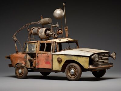 car by the artist martin mcbrian, in the style of primitive folk art, john lurie...