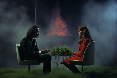 Strange scenes from 70s exploitation low - budget films, in the style of experim...