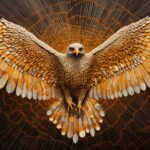 Press if you likeA large bird with wings spread wide is flying and flapping, in ...