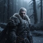 The world of warcraft, in the style of realistic portraitures, the lich king, he...