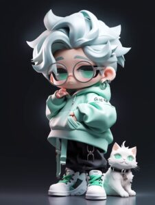 A handsome cat, MD clothing, trendy clothing, fluffy hair, exquisite facial feat...