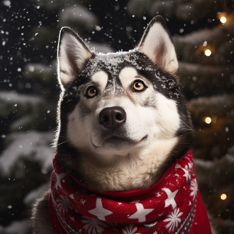 TLoXAaIej3jGjwMD391STVkvoZSM7-R3A44JwFB-tNWzDb_sJy5IdIDFki06ePGTBMTjR5J-Ph45MIH1A86JOxM3t3dhaJ9kD6Yt.jpeg alaskan husky wearing christmas sweater, under the christmas tree, in the snow, ...