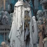 15 cool & short prompts for V51. Full body of a hooded witch in white robes,...