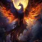Gorgeous phoenix - man hybrid, cosmic, darkness, epic, cinematic, moonlight, sta...