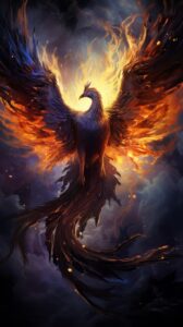 Gorgeous phoenix - man hybrid, cosmic, darkness, epic, cinematic, moonlight, sta...