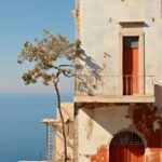 View from drone, Minimalism, architecture photography of Sicily by polaroid phot...
