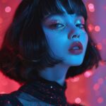 star wars princess space opera couture with an ecliptic bob hairstyle, axolotl, ...