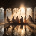 Fresh under the dawn, the performers are rehearsing on the West Lake performance...
