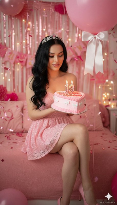 پرامپت تولد :A room with pink decorations....