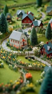 Papier Quilling kreative art Minimalistisch farmer house mountains kitzbuehel ti...