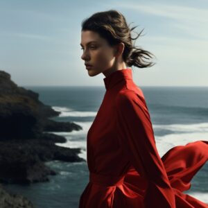 A Jacquemuse Minimalistic fashion editorial ocean set, vogue ad, fashion art, hi...