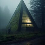Foggy morning mountain campsite, futuristic forestpunk dieselpunk, eerie --v 5.2...