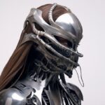 Close up studio fashion photoshoot extremely attractive female supermodel with l...